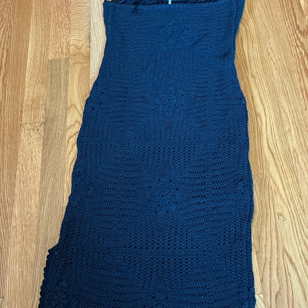 Free People Dahlia Midi Dress Crochet Halter Slit Bodycon Size Small NWT - Picture 15 of 16